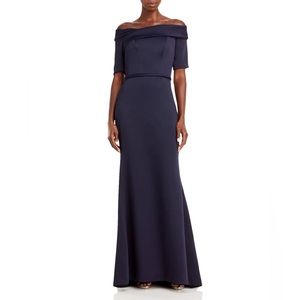 Amsale floor length navy dress